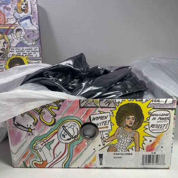 Jeffrey Campbell BNIB Small PANTALONES 6M platform women Silver - Picture 13 of 16